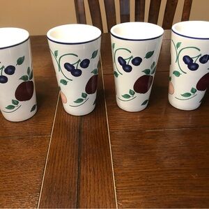 Princess House Orchard Medley Latte Cups - set of four